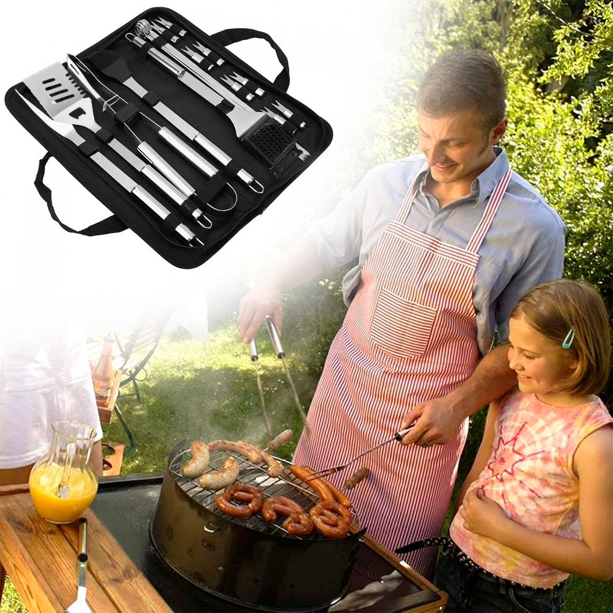 Kit Asado BBQ 20 Piezas Utensilios BD-20